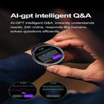ET472 Relógio Inteligente com Ecrã a Cores de 1,53 polegadas e Pulseira de Silicone, Suporta Perguntas e Respostas Inteligentes AI-GPT