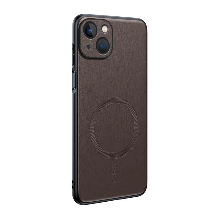 Capa para telemóvel em pele lisa com MagSafe e proteção anti-impactos, Para iPhone 15, Para iPhone 14 Plus, Para iPhone 14, Para iPhone 14 Pro, Para iPhone 14 Pro Max, Para iPhone 13 Pro Max, Para iPhone 13 Pro, Para iPhone 13