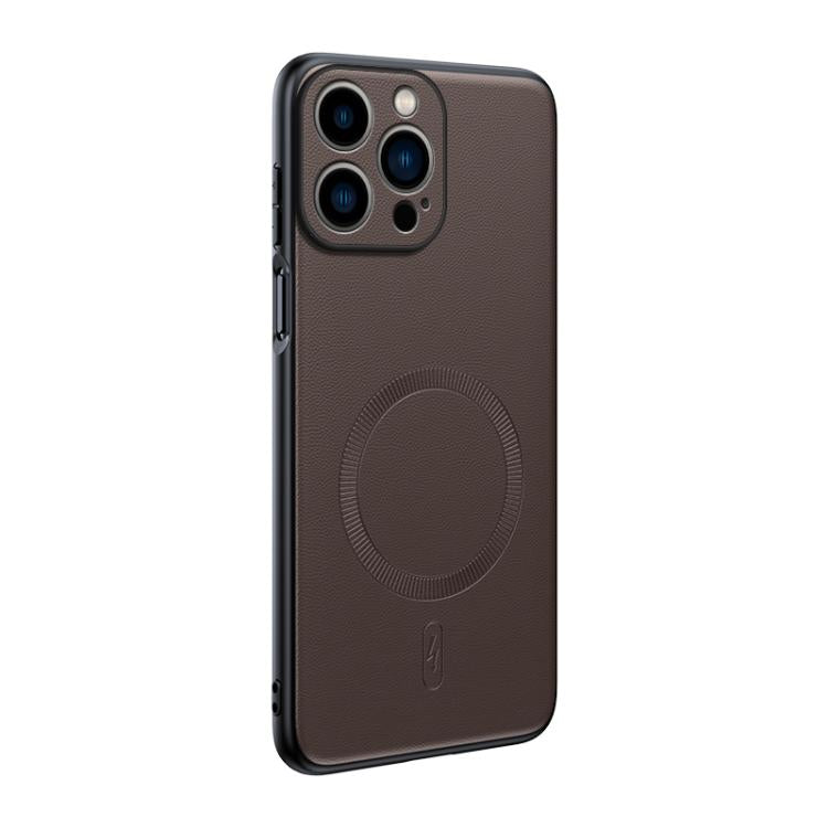 Capa para telemóvel em pele lisa com MagSafe e proteção anti-impactos, Para iPhone 15, Para iPhone 14 Plus, Para iPhone 14, Para iPhone 14 Pro, Para iPhone 14 Pro Max, Para iPhone 13 Pro Max, Para iPhone 13 Pro, Para iPhone 13