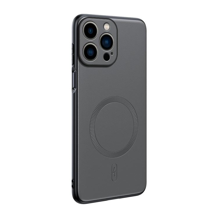 Capa para telemóvel em pele lisa com MagSafe e proteção anti-impactos, Para iPhone 15, Para iPhone 14 Plus, Para iPhone 14, Para iPhone 14 Pro, Para iPhone 14 Pro Max, Para iPhone 13 Pro Max, Para iPhone 13 Pro, Para iPhone 13
