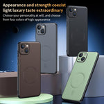 Capa para telemóvel em pele lisa com MagSafe e proteção anti-impactos, Para iPhone 15, Para iPhone 14 Plus, Para iPhone 14, Para iPhone 14 Pro, Para iPhone 14 Pro Max, Para iPhone 13 Pro Max, Para iPhone 13 Pro, Para iPhone 13