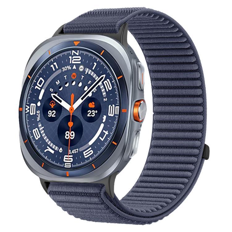 Woven Nylon Hook And Loop Fastener Metal Interface Watch Band, For Samsung Galaxy Watch Ultra 47mm / Ultra 2025