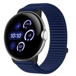 Correia de relógio com interface metálica e fecho de velcro em nylon tecido, para Google Pixel Watch 4 / Watch 3 45mm, para Google Pixel Watch 4 / 3 / 2 / 1 41mm