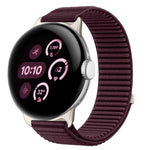 Correia de relógio com interface metálica e fecho de velcro em nylon tecido, para Google Pixel Watch 4 / Watch 3 45mm, para Google Pixel Watch 4 / 3 / 2 / 1 41mm