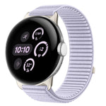 Correia de relógio com interface metálica e fecho de velcro em nylon tecido, para Google Pixel Watch 4 / Watch 3 45mm, para Google Pixel Watch 4 / 3 / 2 / 1 41mm