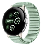 Correia de relógio com interface metálica e fecho de velcro em nylon tecido, para Google Pixel Watch 4 / Watch 3 45mm, para Google Pixel Watch 4 / 3 / 2 / 1 41mm