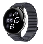Correia de relógio com interface metálica e fecho de velcro em nylon tecido, para Google Pixel Watch 4 / Watch 3 45mm, para Google Pixel Watch 4 / 3 / 2 / 1 41mm