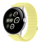 Correia de relógio com interface metálica e fecho de velcro em nylon tecido, para Google Pixel Watch 4 / Watch 3 45mm, para Google Pixel Watch 4 / 3 / 2 / 1 41mm