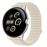 Correia de relógio com interface metálica e fecho de velcro em nylon tecido, para Google Pixel Watch 4 / Watch 3 45mm, para Google Pixel Watch 4 / 3 / 2 / 1 41mm