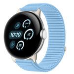 Correia de relógio com interface metálica e fecho de velcro em nylon tecido, para Google Pixel Watch 4 / Watch 3 45mm, para Google Pixel Watch 4 / 3 / 2 / 1 41mm