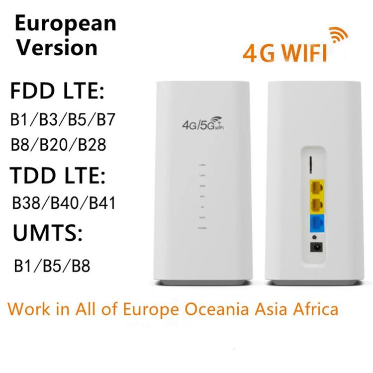 CPF101-E8 Roteador 4G LTE para Escritório em Casa com Cartão SIM, Hotspot WiFi Móvel com 3 Portas LAN, Versão Eurasiana, Ficha EUA, Ficha UE