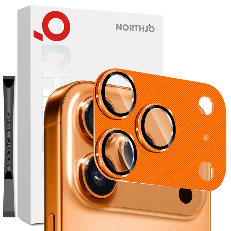 Película de vidro temperado para proteção da lente traseira da câmara com veias CD NORTHJO, para iPhone 17 Pro Max, para iPhone 17 Pro