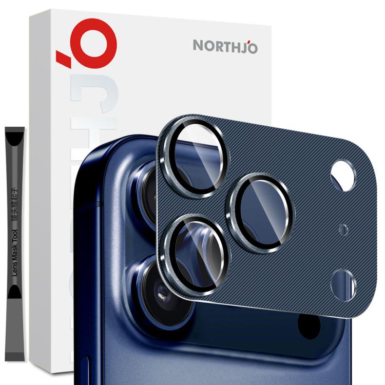 Película de vidro temperado para proteção da lente traseira da câmara com veias CD NORTHJO, para iPhone 17 Pro Max, para iPhone 17 Pro