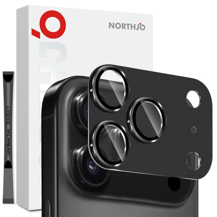 Película de vidro temperado para proteção metálica da lente da câmara com acabamento mate NORTHJO, para iPhone 17 Pro Max, para iPhone 17 Pro