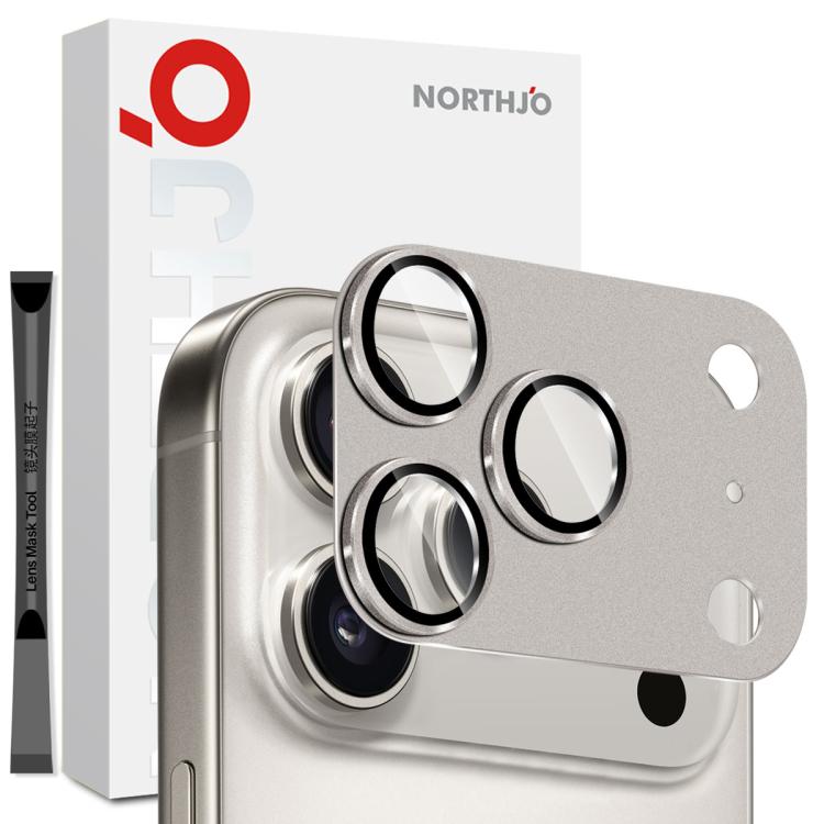 Película de vidro temperado para proteção metálica da lente da câmara com acabamento mate NORTHJO, para iPhone 17 Pro Max, para iPhone 17 Pro