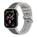 Bracelete em Silicone com Risca Vertical Bicolor, Para Apple Watch 46mm / 49mm / 45mm / 44mm, Para Apple Watch 42mm / 41mm / 40mm / 38mm