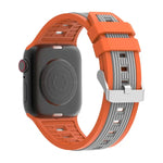 Bracelete em Silicone com Risca Vertical Bicolor, Para Apple Watch 46mm / 49mm / 45mm / 44mm, Para Apple Watch 42mm / 41mm / 40mm / 38mm