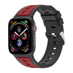 Bracelete em Silicone com Risca Vertical Bicolor, Para Apple Watch 46mm / 49mm / 45mm / 44mm, Para Apple Watch 42mm / 41mm / 40mm / 38mm