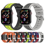 Bracelete em Silicone com Risca Vertical Bicolor, Para Apple Watch 46mm / 49mm / 45mm / 44mm, Para Apple Watch 42mm / 41mm / 40mm / 38mm