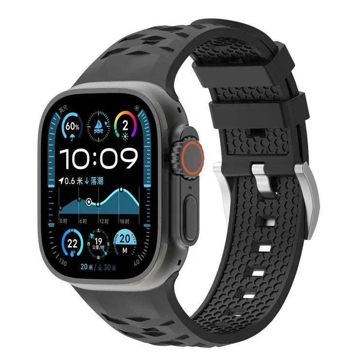 Bracelete em Silicone Bicolor com Textura de Pneu, Para Apple Watch 46mm / 49mm / 45mm / 44mm, Para Apple Watch 42mm / 41mm / 40mm / 38mm