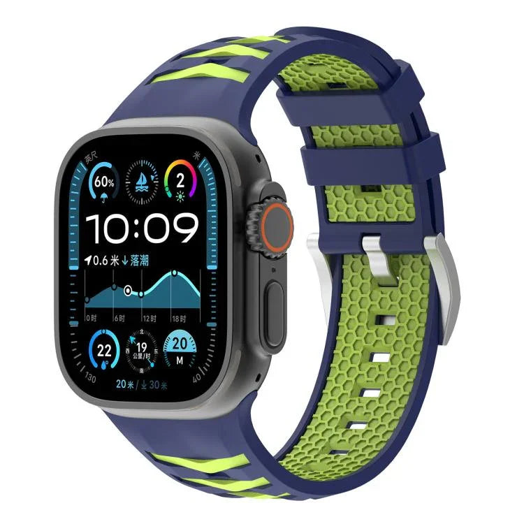 Bracelete em Silicone Bicolor com Textura de Pneu, Para Apple Watch 46mm / 49mm / 45mm / 44mm, Para Apple Watch 42mm / 41mm / 40mm / 38mm