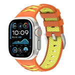 Bracelete em Silicone Bicolor com Textura de Pneu, Para Apple Watch 46mm / 49mm / 45mm / 44mm, Para Apple Watch 42mm / 41mm / 40mm / 38mm