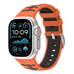 Bracelete em Silicone Bicolor com Textura de Pneu, Para Apple Watch 46mm / 49mm / 45mm / 44mm, Para Apple Watch 42mm / 41mm / 40mm / 38mm