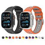 Bracelete em Silicone Bicolor com Textura de Pneu, Para Apple Watch 46mm / 49mm / 45mm / 44mm, Para Apple Watch 42mm / 41mm / 40mm / 38mm