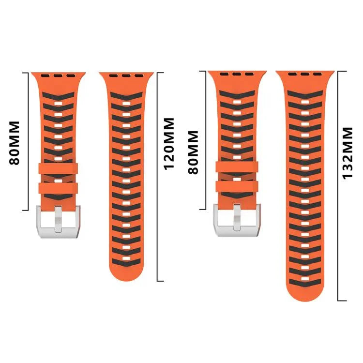 Bracelete em Silicone Bicolor com Textura de Pneu, Para Apple Watch 46mm / 49mm / 45mm / 44mm, Para Apple Watch 42mm / 41mm / 40mm / 38mm