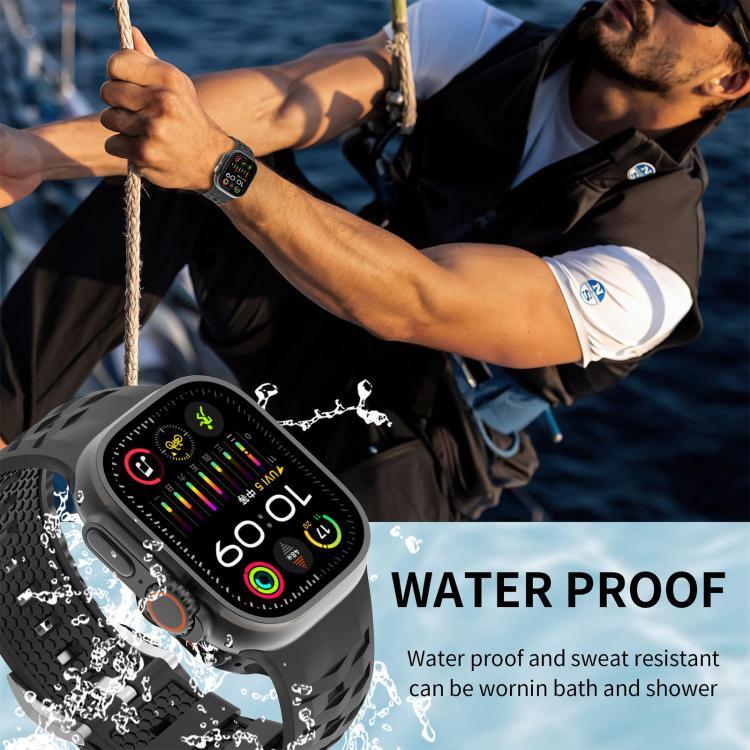 Bracelete em Silicone Bicolor com Textura de Pneu, Para Apple Watch 46mm / 49mm / 45mm / 44mm, Para Apple Watch 42mm / 41mm / 40mm / 38mm