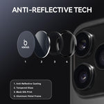 Protetor de Lente de Câmara NORTHJO Anel Metálico CD Filme de Vidro Temperado, Para iPhone 17 Pro / 17 Pro Max