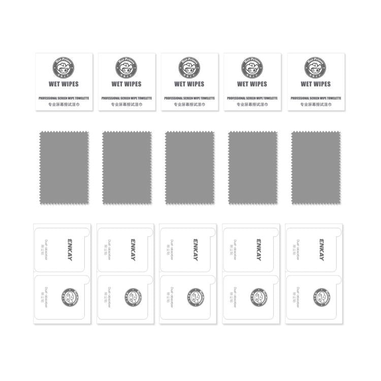 5pcs ENKAY Cola Espessada Sem Borda Branca Filme de Vidro Temperado de Alumínio-Silício, Para iPhone 17 Pro Max, Para iPhone 17 Pro, Para iPhone 17, Para iPhone Air