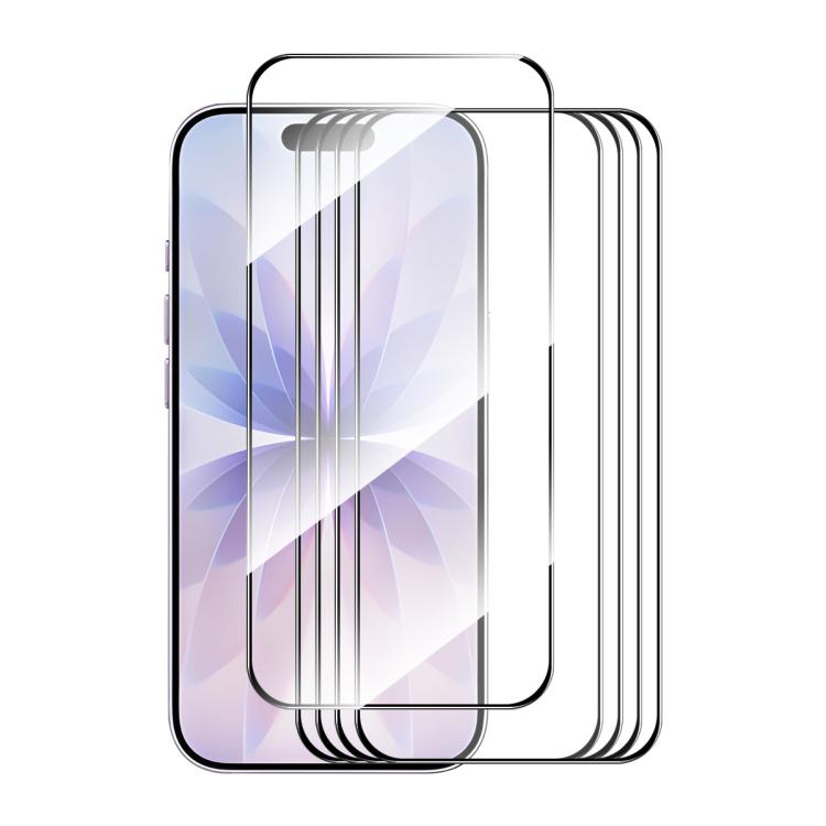 5pcs ENKAY Cola Espessada Sem Borda Branca Filme de Vidro Temperado de Alumínio-Silício, Para iPhone 17 Pro Max, Para iPhone 17 Pro, Para iPhone 17, Para iPhone Air