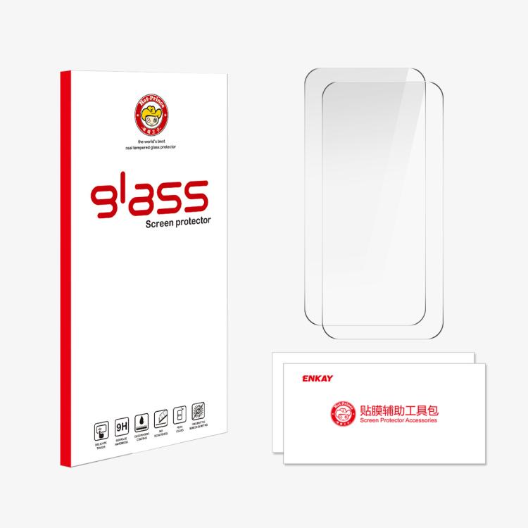2pcs ENKAY Cola Espessada Sem Borda Branca Filme de Vidro Temperado 9H com Grande Borda Arqueada de Alumínio-Silício, Para iPhone 17 Pro Max, Para iPhone 17 Pro, Para iPhone 17, Para iPhone Air