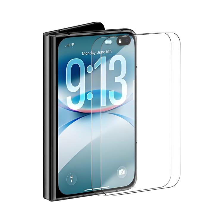 2pcs ENKAY Cola Espessada Sem Borda Branca Filme de Vidro Temperado 9H com Grande Borda Arqueada de Alumínio-Silício, Para iPhone 17 Pro Max, Para iPhone 17 Pro, Para iPhone 17, Para iPhone Air
