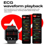 ET572 Relógio inteligente com ecrã colorido de 2,0 polegadas e correia de silicone, suporta monitorização de saúde / ECG