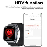 ET572 Relógio inteligente com ecrã colorido de 2,0 polegadas e correia de silicone, suporta monitorização de saúde / ECG