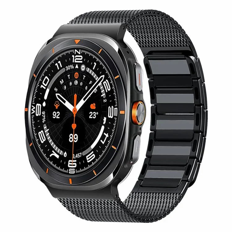 Correia de relógio magnética em aço inoxidável tecido em forma de I, Para Samsung Galaxy Watch Ultra 47mm / Ultra 2025
