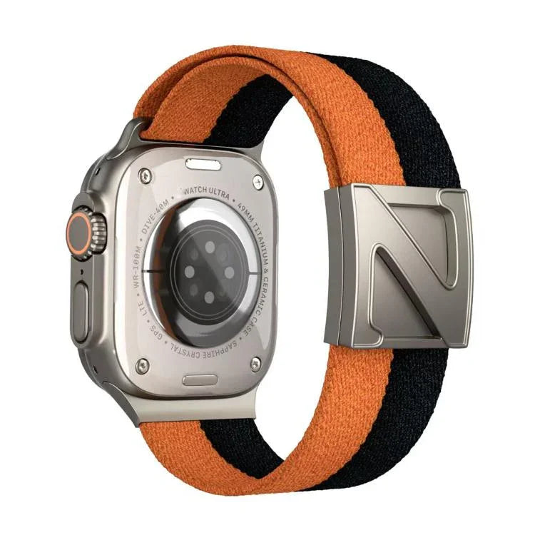 Bracelete em Nylon Bicolor com Fecho Magnético em Forma de Z, Para Apple Watch 46mm / 49mm / 45mm / 44mm, Para Apple Watch 42mm / 41mm / 40mm / 38mm