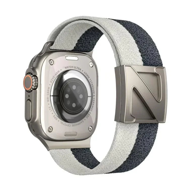 Bracelete em Nylon Bicolor com Fecho Magnético em Forma de Z, Para Apple Watch 46mm / 49mm / 45mm / 44mm, Para Apple Watch 42mm / 41mm / 40mm / 38mm