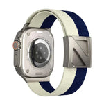 Bracelete em Nylon Bicolor com Fecho Magnético em Forma de Z, Para Apple Watch 46mm / 49mm / 45mm / 44mm, Para Apple Watch 42mm / 41mm / 40mm / 38mm