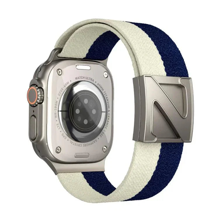 Bracelete em Nylon Bicolor com Fecho Magnético em Forma de Z, Para Apple Watch 46mm / 49mm / 45mm / 44mm, Para Apple Watch 42mm / 41mm / 40mm / 38mm