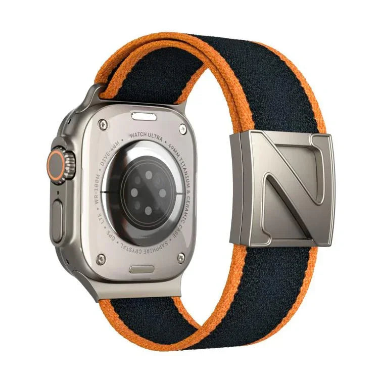 Bracelete em Nylon Bicolor com Fecho Magnético em Forma de Z, Para Apple Watch 46mm / 49mm / 45mm / 44mm, Para Apple Watch 42mm / 41mm / 40mm / 38mm