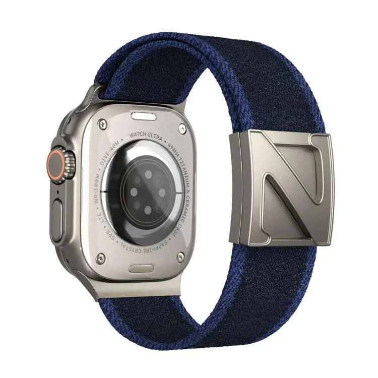Bracelete em Nylon Bicolor com Fecho Magnético em Forma de Z, Para Apple Watch 46mm / 49mm / 45mm / 44mm, Para Apple Watch 42mm / 41mm / 40mm / 38mm