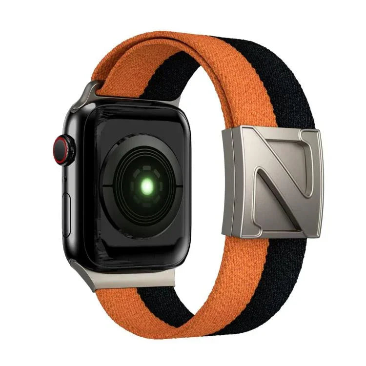 Bracelete em Nylon Bicolor com Fecho Magnético em Forma de Z, Para Apple Watch 46mm / 49mm / 45mm / 44mm, Para Apple Watch 42mm / 41mm / 40mm / 38mm