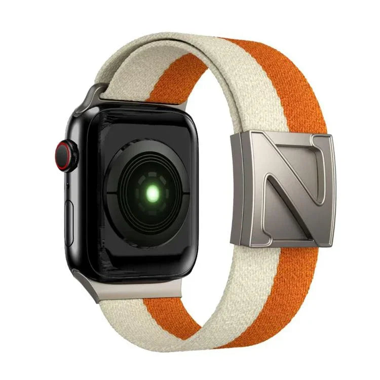 Bracelete em Nylon Bicolor com Fecho Magnético em Forma de Z, Para Apple Watch 46mm / 49mm / 45mm / 44mm, Para Apple Watch 42mm / 41mm / 40mm / 38mm