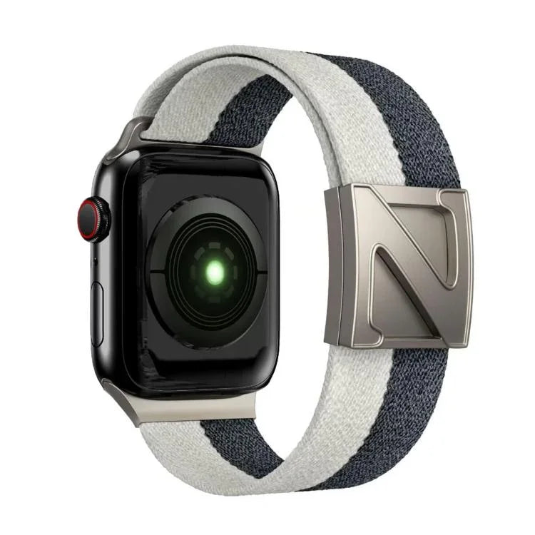 Bracelete em Nylon Bicolor com Fecho Magnético em Forma de Z, Para Apple Watch 46mm / 49mm / 45mm / 44mm, Para Apple Watch 42mm / 41mm / 40mm / 38mm