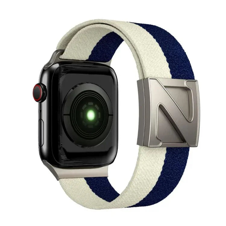 Bracelete em Nylon Bicolor com Fecho Magnético em Forma de Z, Para Apple Watch 46mm / 49mm / 45mm / 44mm, Para Apple Watch 42mm / 41mm / 40mm / 38mm