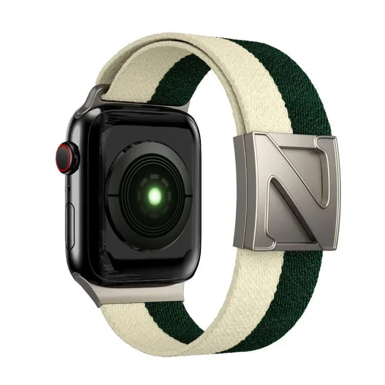 Bracelete em Nylon Bicolor com Fecho Magnético em Forma de Z, Para Apple Watch 46mm / 49mm / 45mm / 44mm, Para Apple Watch 42mm / 41mm / 40mm / 38mm