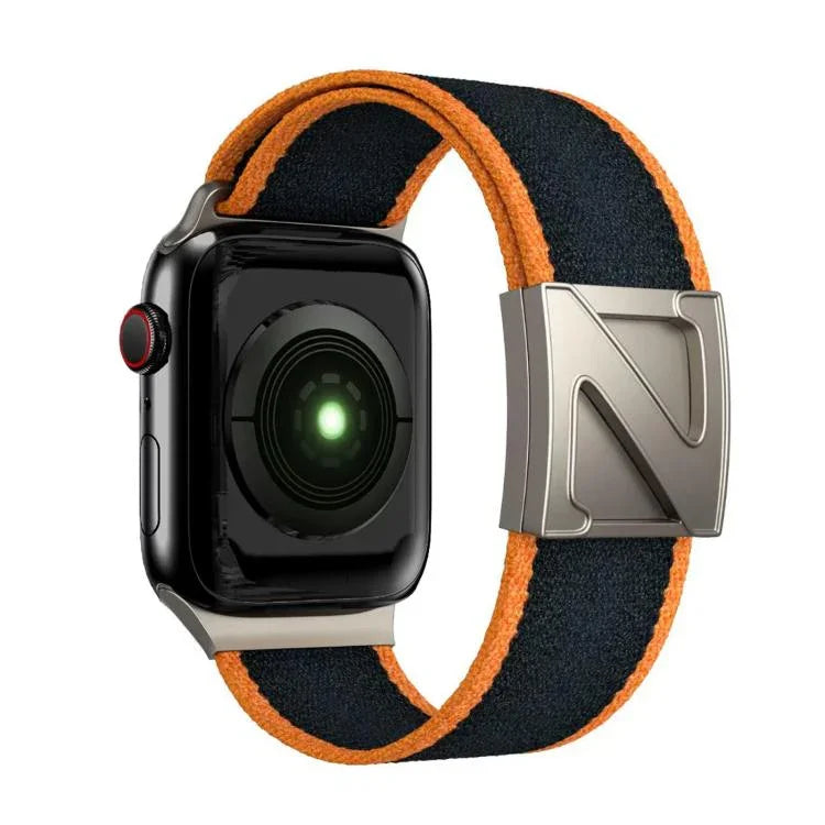 Bracelete em Nylon Bicolor com Fecho Magnético em Forma de Z, Para Apple Watch 46mm / 49mm / 45mm / 44mm, Para Apple Watch 42mm / 41mm / 40mm / 38mm